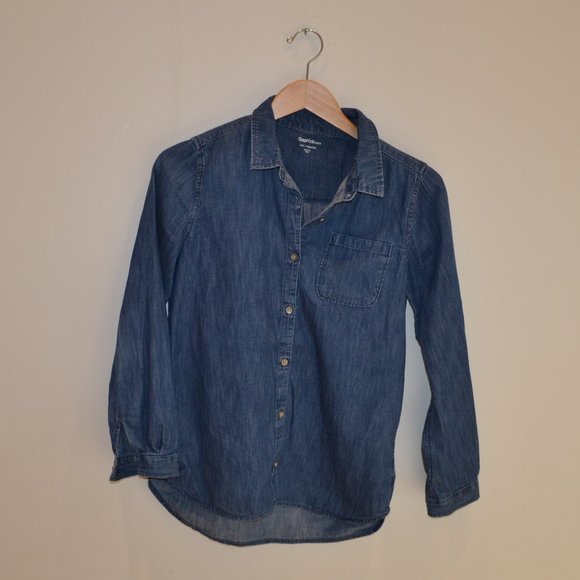 Gap Girl's or Women's Jean Button Down Shirt - Picture 1 of 3